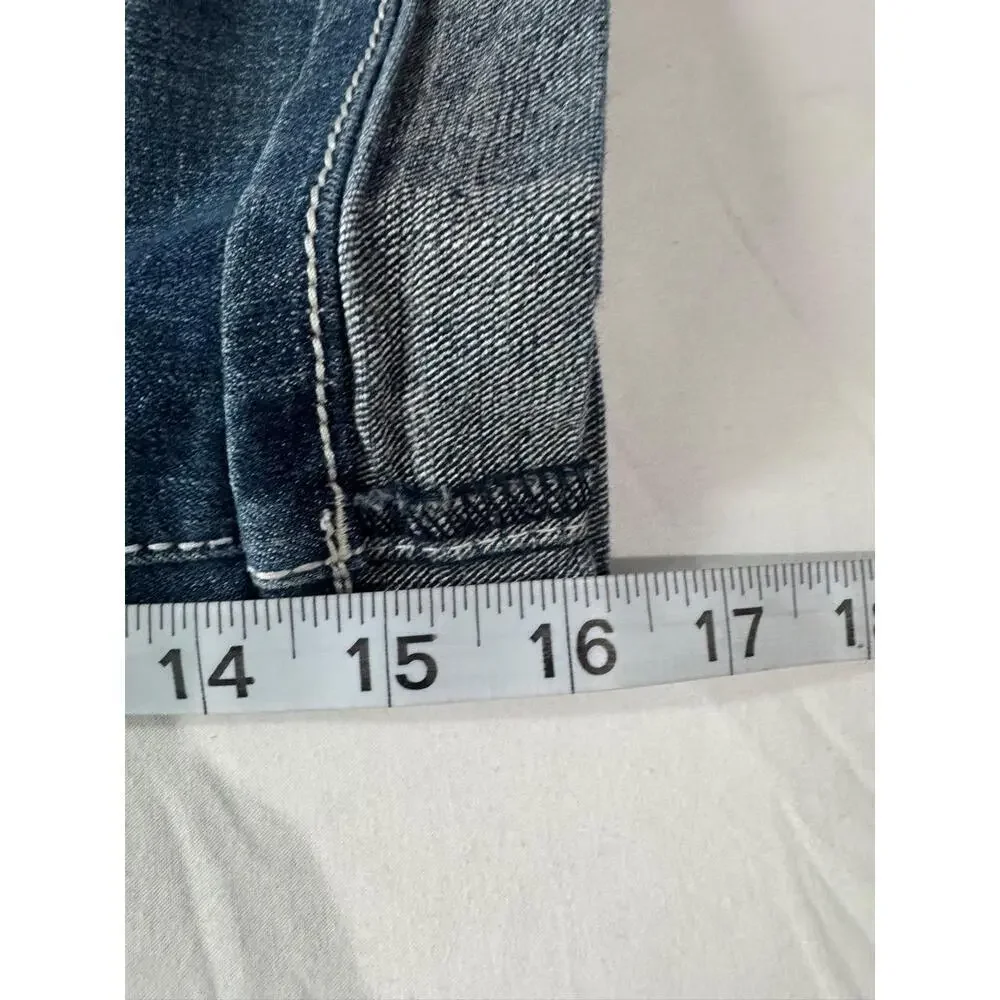 Earl Jean Medium‎ Wash Rolled Hem 5-Pocket Capri Jeans Womens Size 6